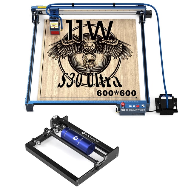 Máquina De Grabado Láser Sculpfun S30 Ultra 11w + Rodillo