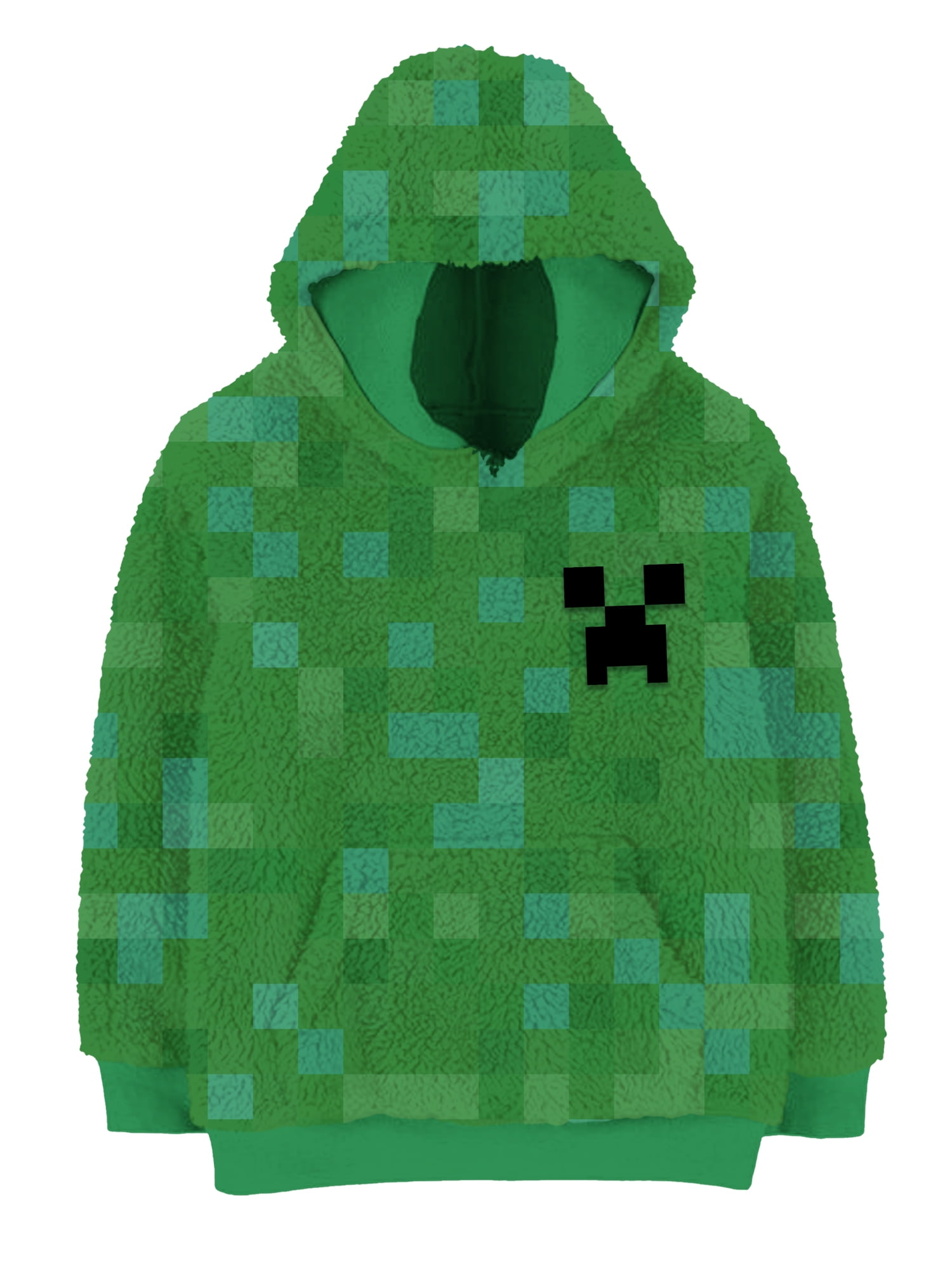Minecraft, Boys' & Big Boys' Hooded Woobie, Creeper Face Pop, Sizes 4-18