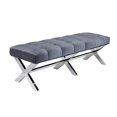 thumbnail image 3 of Bench Tufted Upholstered with Polished Stainless Steel Xs-Base, 3 of 3
