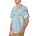 thumbnail image 3 of Coastal Seashell Elegant Beach-Inspired Men'S Short-Sleeved Shirts with All-Over Prints for Indoor and Outdoor Wear, 3 of 6