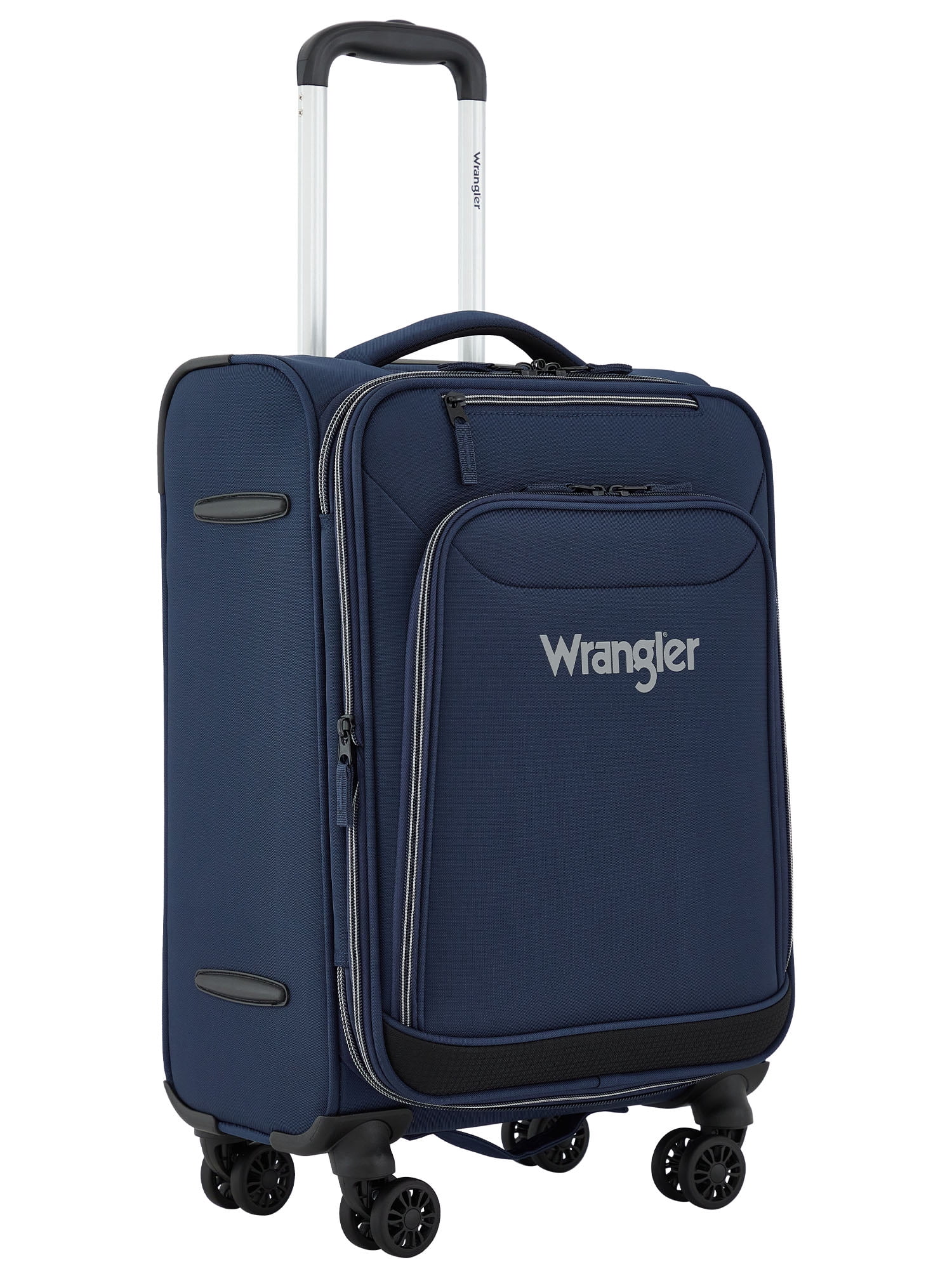 Wrangler 20-inch Expandable Rolling Carry-on w/ 360° 8-Wheel System , Navy
