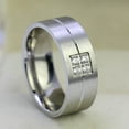 thumbnail image 5 of Matte 8mm Titanium Steel Mens Ring Men Wedding Band AAA CZ Man Ring, 5 of 7
