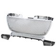 thumbnail image 5 of JX RACING Compatible with GMC Yukon XL Denali 1500 2500 2007-2014 Front Upper Lower Grille and Hood Molding Trim Mesh Style Chrome Set 3PCS, 5 of 11