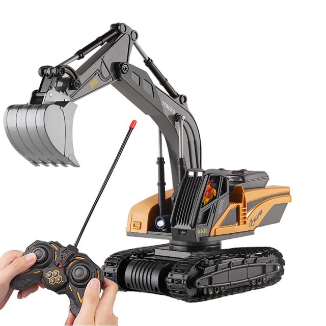 Remote Control Excavator Toy Channel RC Construction Vehicles Hydraulic Haulers Digger Toys Gift