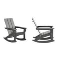 thumbnail image 2 of GARDEN Set of 2 Modern Plastic Outdoor Rocking Chairs for Patio Porch, Gray, 2 of 10
