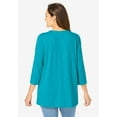 thumbnail image 2 of Woman Within Plus Size Lace-Up Three-Quarter Sleeve Tee, 2 of 6