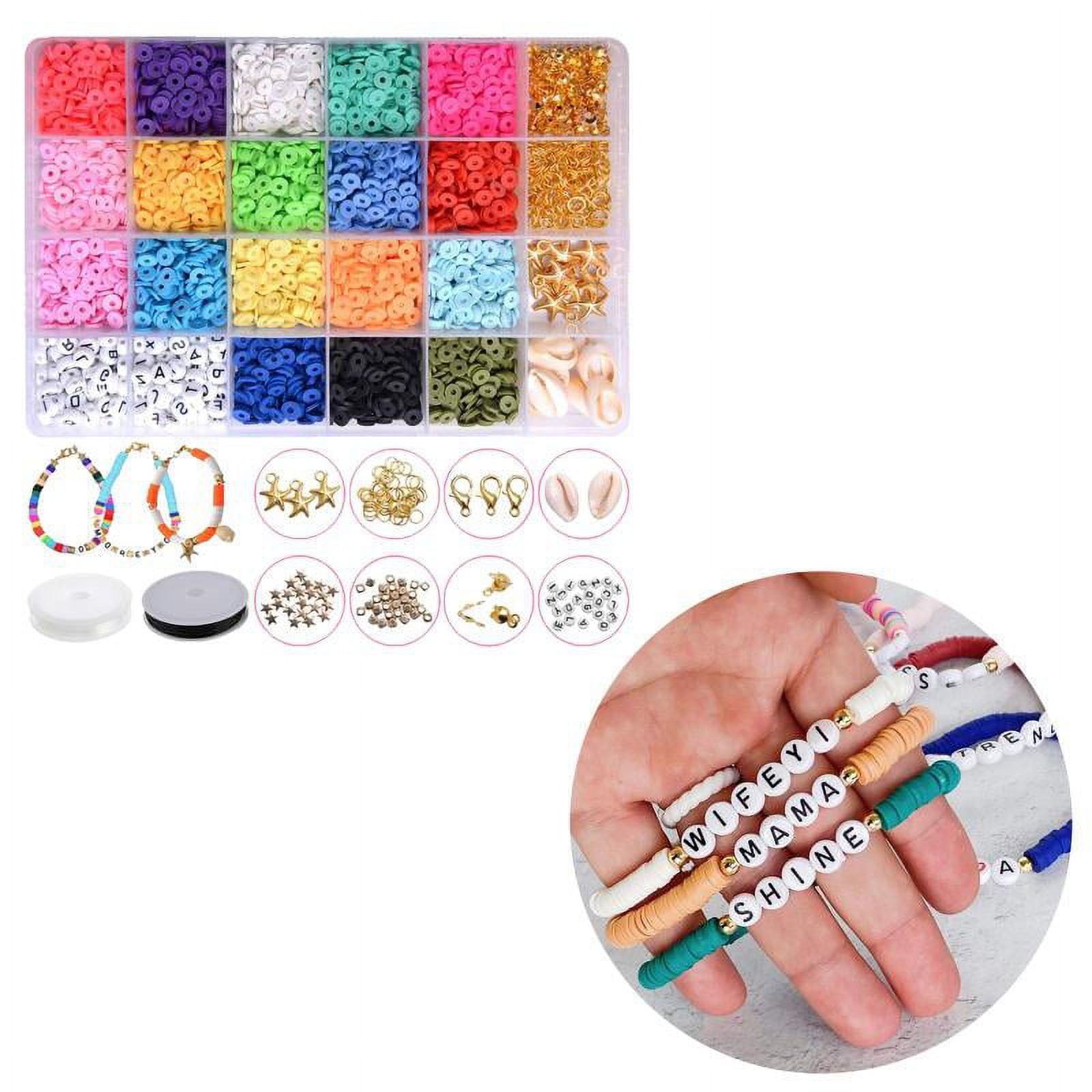 2400 pieces of polymer clay bead bracelet making kit, a variety of  different combinations can be made with shell clasp lobster c - AliExpress