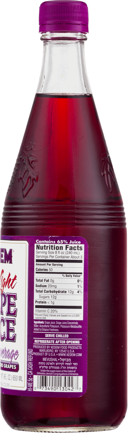 Kedem Light Concord Grape Juice, 22 Oz