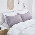 thumbnail image 3 of Set of 2 Pillow Shams Standard Size Floral Quilted - Perfect for Bedding Decor (Grey), 3 of 6