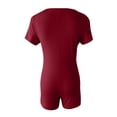 thumbnail image 6 of NMMUED Women's Short Sleeve Bodycon Romper Stretchy Square Neck Unitard Jumpsuit Red L, 6 of 8