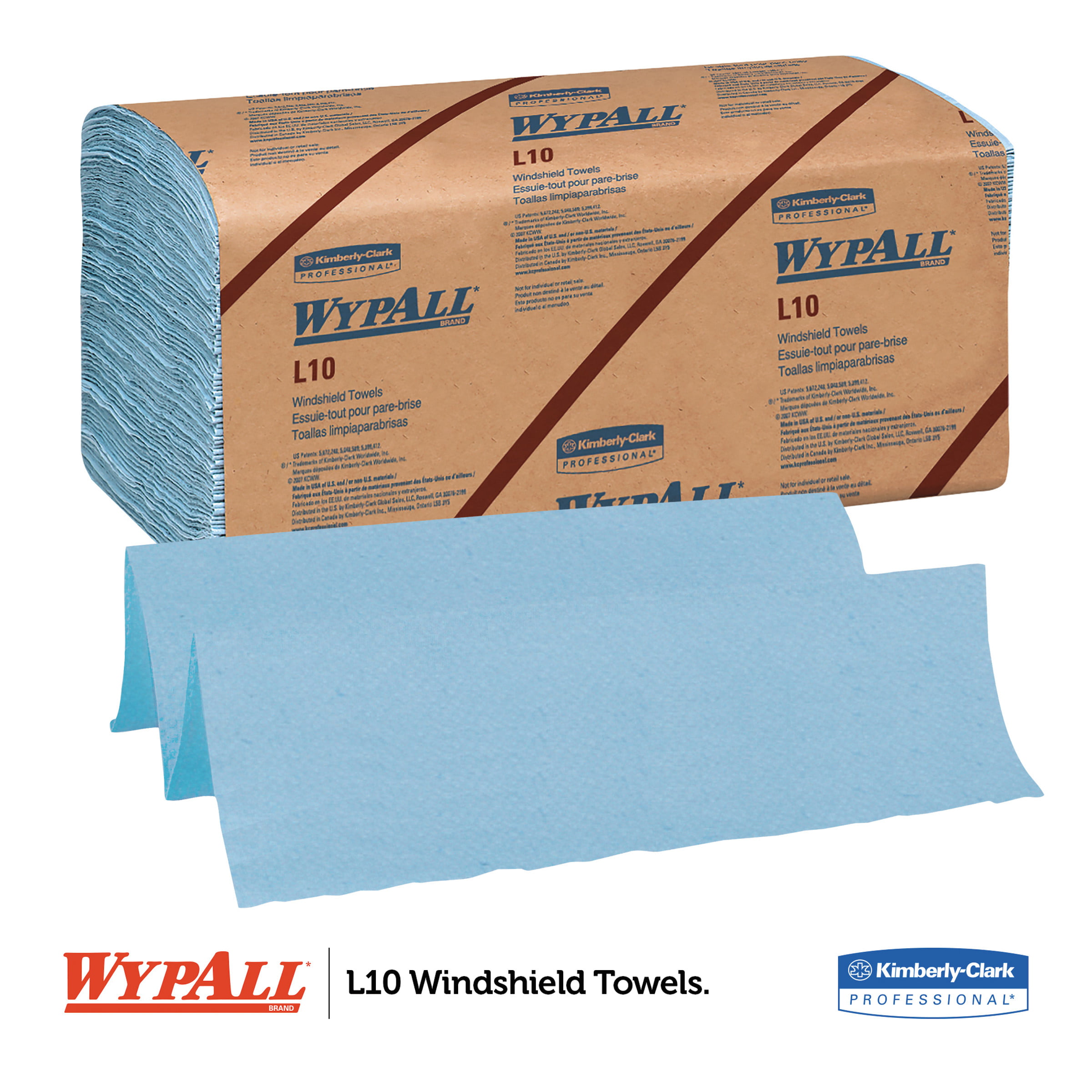 Wypall 05123 L10 Windshield Towels 1-Ply 224 Per Pack 9 1/10 X 10 1/4 1-Ply 