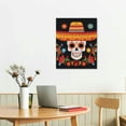 thumbnail image 2 of JRXY  Dia De Muertos Happy Sugar Skull in Sombrero Mexican Decorations Day of The Dead Canvas Print Fiesta Party Wall Art Bedroom Living Room Wall Decor Ready to Hang 12x16 in, 2 of 4
