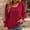Red, variant on Babysbule Womens Tops Long Sleeve Fashion Women Solid Color Casual Round Neck Lace Stitching Long Sleeve Shirts Blouses Tops