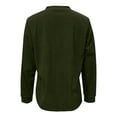 thumbnail image 5 of Womens Shirts Tops Long Sleeve Corduroy Oversized Casual Button Up Tunic Sweat Loose Side Split Pullover Women Tees Blouses Green 3XL, 5 of 5