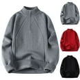thumbnail image 4 of RMGVDSD Men's Quarter Zip Pullover Sweater Knit Sweater Coat Autumn Winter Solid Color Long Sleeve Pullover Casual Warm Sweaters Comfortable Soft Tops Leisure Comfy Sweaters, 4 of 4
