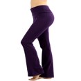 thumbnail image 4 of SNNROO Womens & Plus Stretch Cotton Fold-Over High Waist Bootcut Workout Flared Yoga Pants, 4 of 4