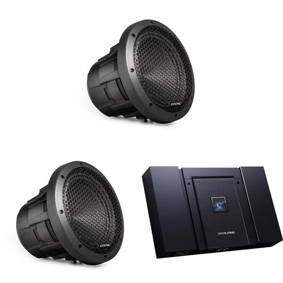 Alpine (2) HDZ-W10 10" Status Series Sub w/ HDA-M80 Mono Amp Bundle