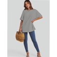 thumbnail image 4 of Women's Oversized T Shirts Short Sleeve Crewneck Summer Tops Casual Loose Basic Tee Shirts Trendy Clothes, 4 of 4