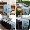 thumbnail image 6 of Blue Flower Table Runner 36 Inches Long, Retro Gradient Texture Painting Plant Leaf Kitchen Coffee Dining Table Decoration for Home Party Birthday Wedding Home Decor 13x36 Inches, 6 of 8