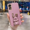 thumbnail image 3 of Note11s Luxury Rabbit Holder Case On For Xiaomi Redmi Note 11 Pro 4g 5g 10s 11s 9 10 9s 8 7 Plating Silicone Stand Cover 10c 9c, 3 of 5
