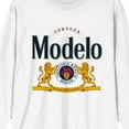 thumbnail image 2 of Modelo Logo Crew Neck Long Sleeve White Adult Tee-XL, 2 of 4
