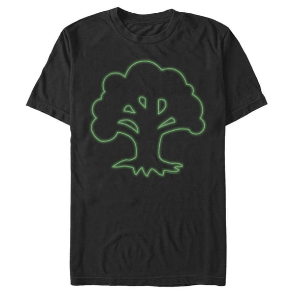 Men's Magic: The Gathering Mana Tree Outline  Graphic Tee Black Small