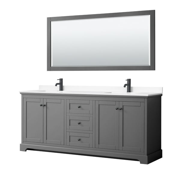Wyndham Collection Wcv232380d-Vca-M70 Avery 80" Free Standing Double Basin Vanity Set -