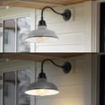 thumbnail image 6 of JONATHAN Y Aurora 12.25" 1-Light Farmhouse Industrial Indoor/Outdoor Iron LED Gooseneck Arm Outdoor Sconce, Gray, 6 of 7