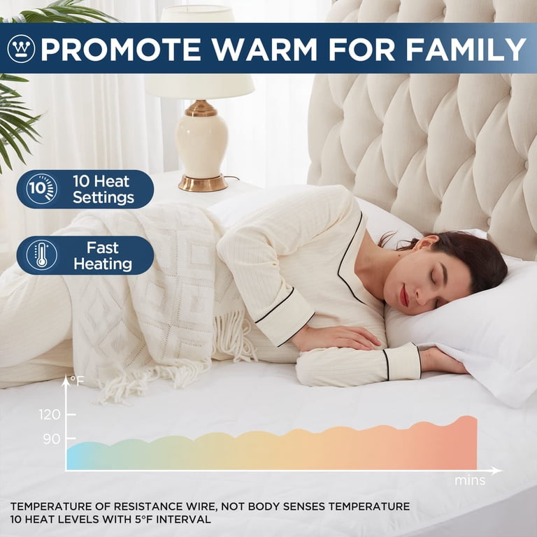 Heated Mattress Pad Queen Size 60x80 Inch, Bed Warmer Electric Mattress  Cover with 10 Heat Settings Dual Controller, 1-12H Auto Shut Off , Fit Up  to 19 Deep Pocket - Walmart.com