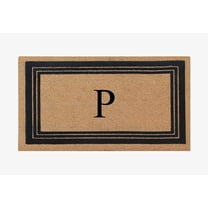 A1HC Natural Coir Monogrammed Entrance Door Mats, Durable Large Outdoor Rug, Non-Slip, Flock Doormat, Thin-Profile Heavy Duty Door Mat, Indoor Outdoor Front Door, High Traffic Areas, 24" X 39"