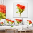 thumbnail image 4 of Designart Bunch of Red Roses Watercolor - Flower Throw Pillow - 18x18, 4 of 5