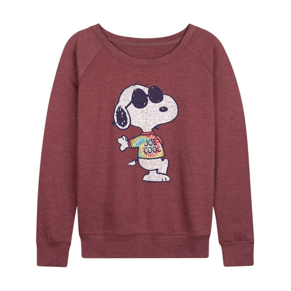 Peanuts - Joe Cool Tie Dye - Women's Lightweight French Terry Long Sleeve Shirt