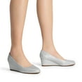 thumbnail image 5 of BURUDANI Women's Low Wedges Heels Closed Round Toe Pumps Comfortable Slip On Dress Work Wedding Shoes, 5 of 5