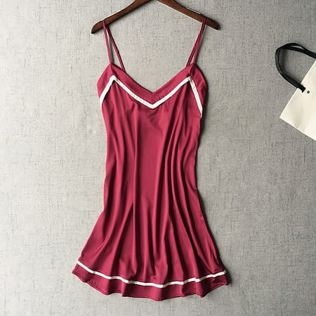 Underwear For Women New Women Satin Teddy Lingerie Sexy Deep V One Piece Nightdress Underwear