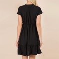 thumbnail image 6 of Summer Dresses for Women 2024 Solid Color Casual A-Line Formal Dresses for Women Daily Loose Fit V-Neck Ruched Swing Hem Sleeveless High Waisted Elegant Dresses for Women 2024 with Drawstring, 6 of 6