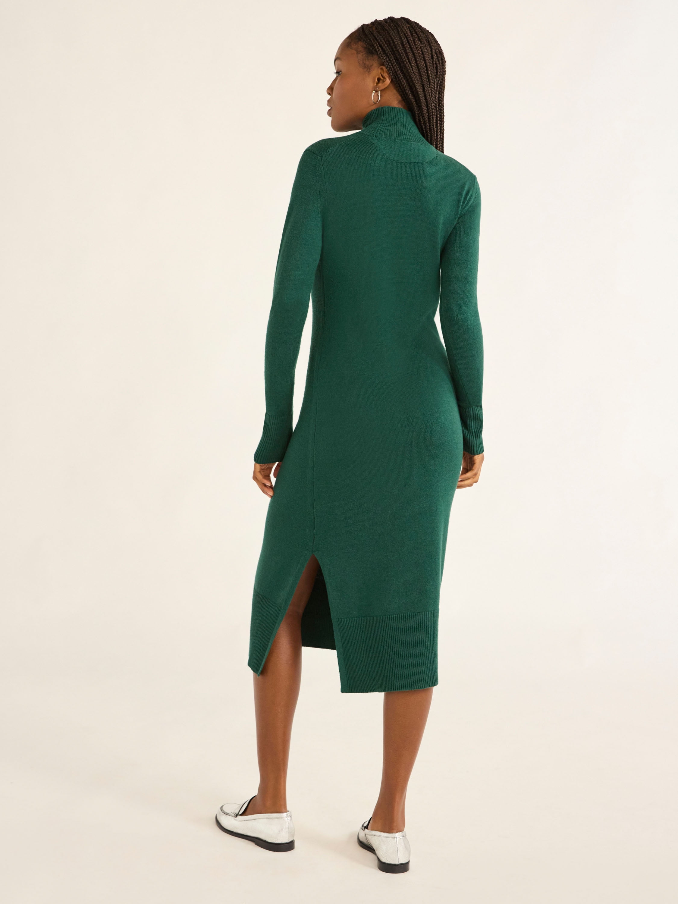 Free Assembly Women’s Cozy Yarn Turtleneck Midi Sweater Dress, Sizes XS-XXXL
