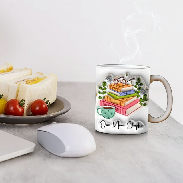 PRETXORVE for Book Lover, Floral Book Mug, Reading Mug, Book Mug, Book Lover Mug, Librarian Mug,Teacher