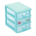 thumbnail image 3 of 4 Drawer Storage Organizer, 6X4X5 In, Small Stackable Storage Bins, Sky Blue Accent, Clear Plastic, Desk Top Sorting, Accessories Holding, 1 Pc, 3 of 8