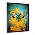 thumbnail image 2 of Designart "Pop Insect Art Moth in Green and Yellow I" Animals Framed Wall Art - Modern Green Insects & Bugs Hallway Framed Wall Art Decor, 2 of 6