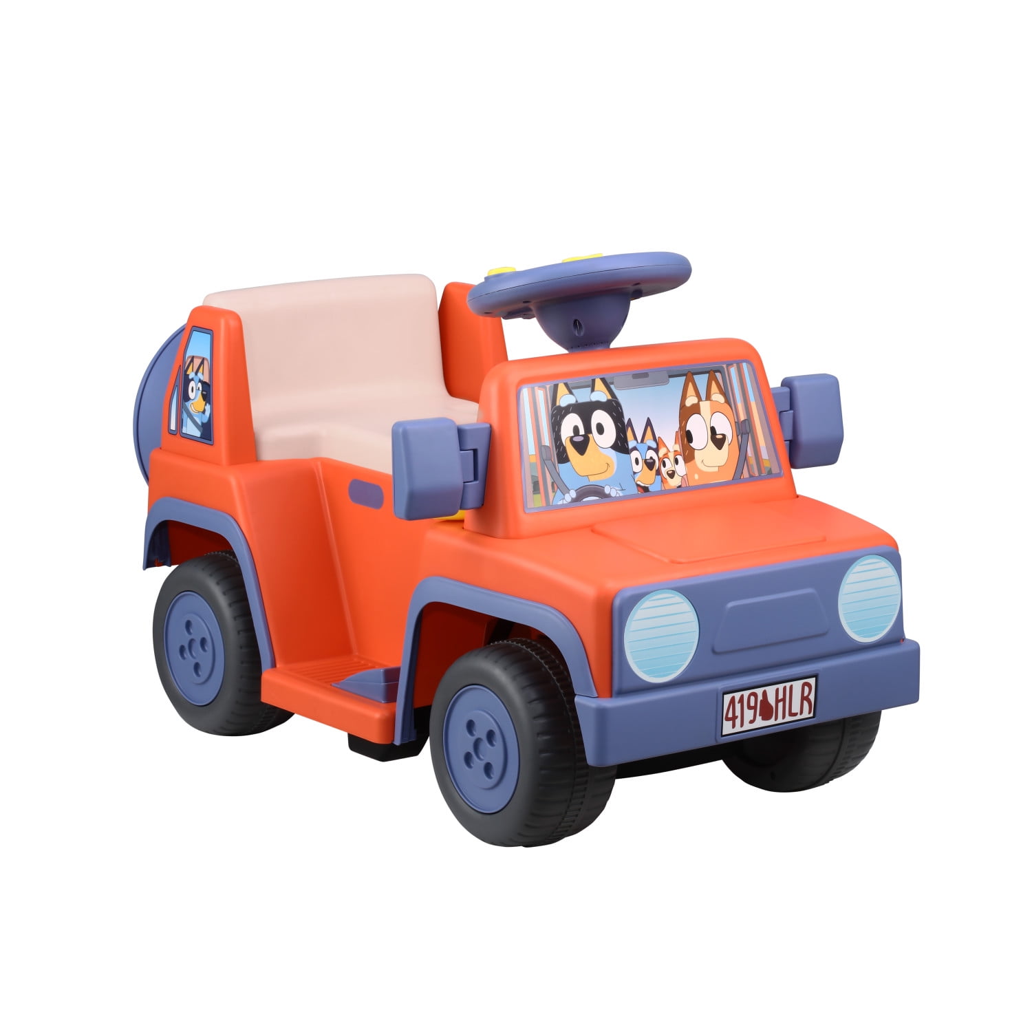 Bluey 6V Battery-Powered Kids Ride-On Car with Built-In Sound Effects, Great Gift for Toddlers Ages 2 and Up