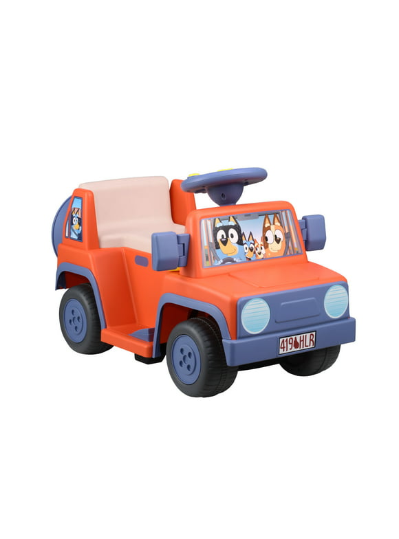 Bluey 6 Volt Ride on Car with Sounds, 6V Battery Powered Toy, Kids and Toddlers Ages 2+