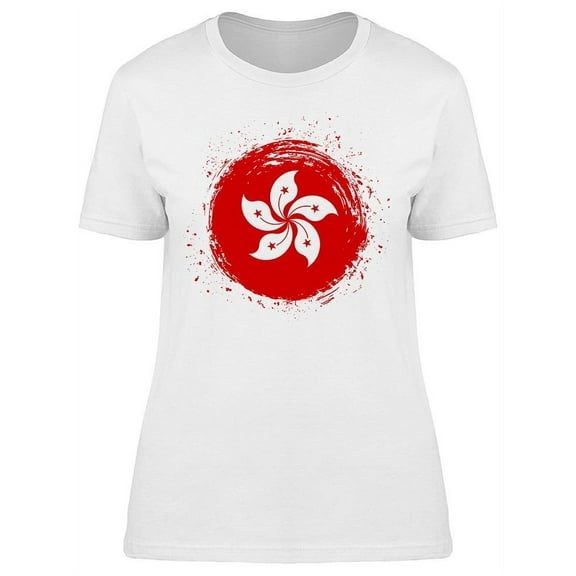 Hong Kong Flag Symbol T-Shirt Women -Image by Shutterstock, Female x-Large