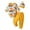 Yellow, variant on Newborn Baby Boy Clothes Cartoon Pattern Long Sleeve Romper + Pants + Hat 3PCS Outfits Set Yellow 0-3 Months