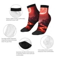 thumbnail image 5 of Rateoe Red Moon Lava Pattern Quarter Crew Socks,Toe Seamed Ankle Socks,Cotton Cushioned Breathable Athletic Crew Sports Socks, 5 of 7