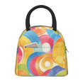 thumbnail image 2 of Men'S And Women'S Universal Portable Lunch Bag Large Hand Insulated Lunch Bag 10.4×8.6in For Picnicdaily Go Out To Play And Work Rosybrown Tie-Dye Background Vibrant Colors And Swirling Patterns, 2 of 8