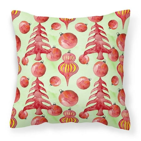 

Red Christmas Tree & Ornaments Fabric Decorative Pillow - 18 x 18 in.