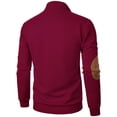 thumbnail image 5 of Sweatshirts for Men 2025 Fall Winter Long Sleeve Jacquard Button Stand Collar Sweatshirt Pullover Tops, 5 of 6