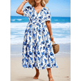 thumbnail image 2 of SIEANE Women's summer floral holiday style V-neck fashion dress L-4X, 2 of 5