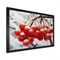Designart "Winter Red Cherry Tree Majesty" Floral Framed Wall Art Decor