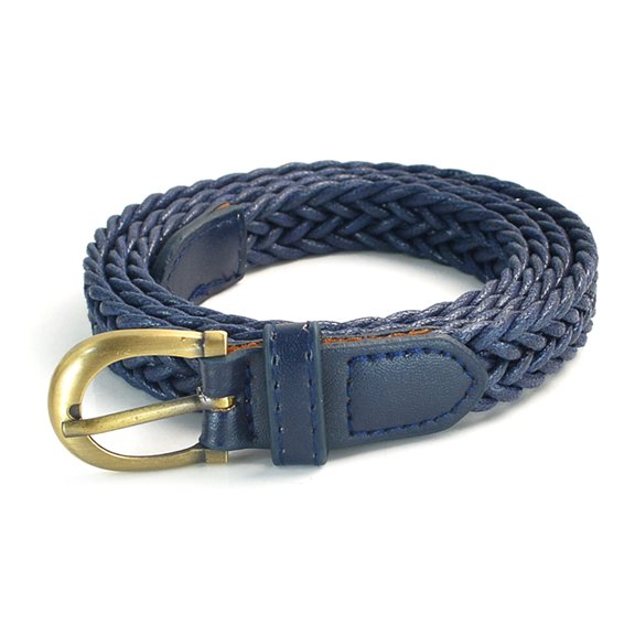 Simple Braided Belt with Textured Cord Accent Adjustable Thin Waist Strap Sash for Jeans and Dresses